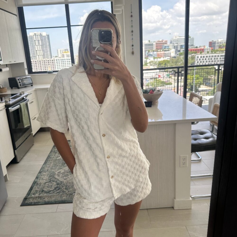RHYTHM JACQUARD TERRY SHORT SET- OFF WHITE - Picture 2 of 6